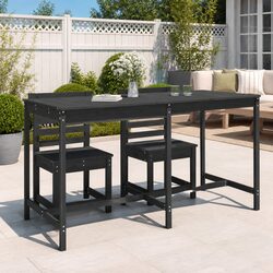 Compact Yet Spacious Grey Pine Garden Table for All Occasions