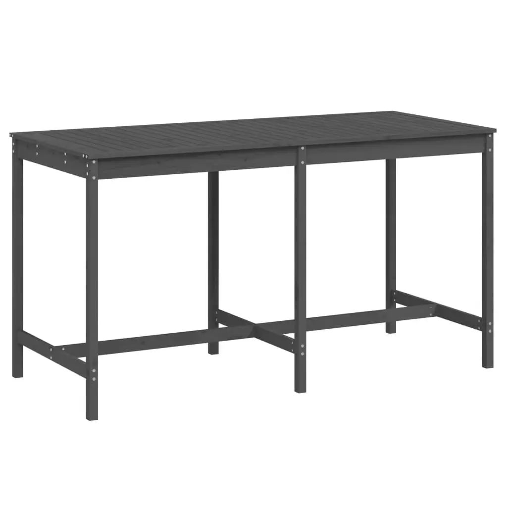 Garden Table Outdoor Patio Dining Furniture Grey Solid Wood Pine 203.5x90x110cm