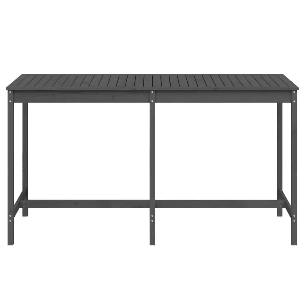 Garden Table Outdoor Patio Dining Furniture Grey Solid Wood Pine 203.5x90x110cm