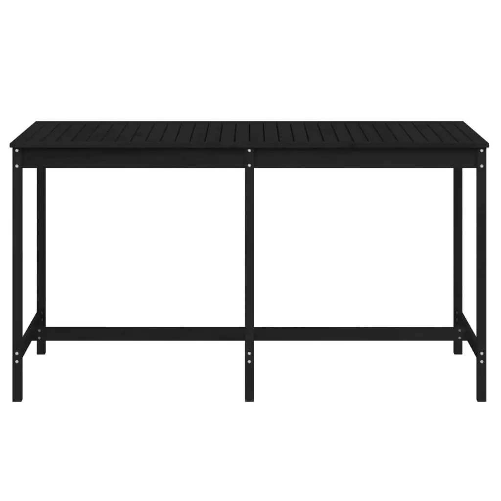 Garden Table Black 203.5x90x110 cm Solid Pine Outdoor Furniture