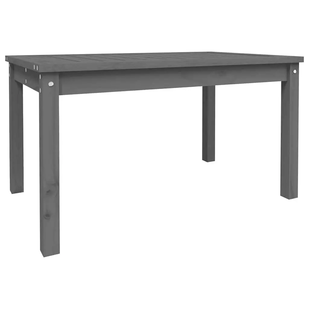 Garden Table Grey 82.5x50.5x45cm Solid Pine Wood Sturdy Frame Outdoor Dining Furniture