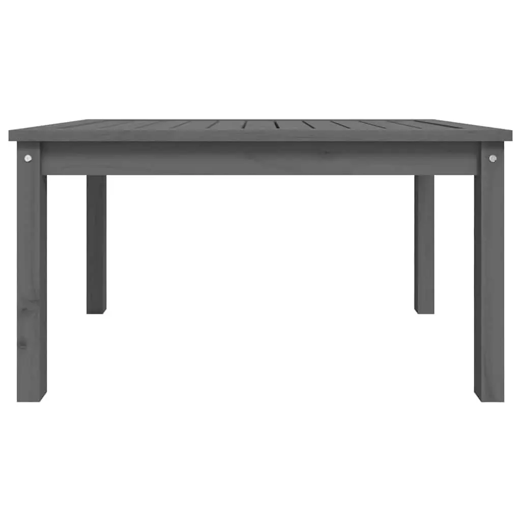 Garden Table Grey 82.5x50.5x45cm Solid Pine Wood Sturdy Frame Outdoor Dining Furniture