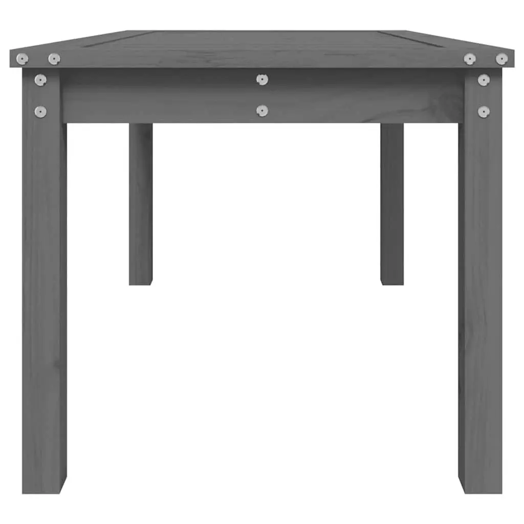 Garden Table Grey 82.5x50.5x45cm Solid Pine Wood Sturdy Frame Outdoor Dining Furniture