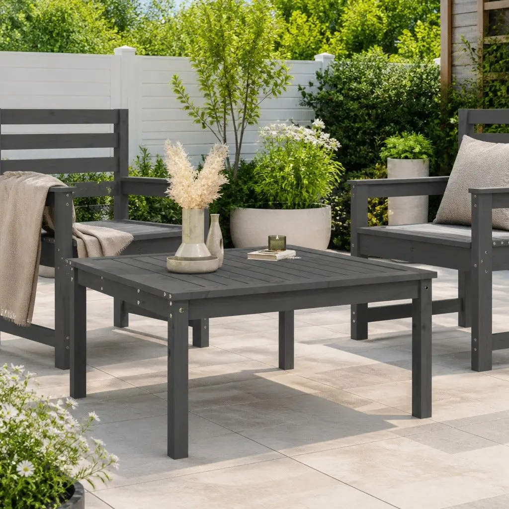 Grey Pine Garden Table for Outdoors