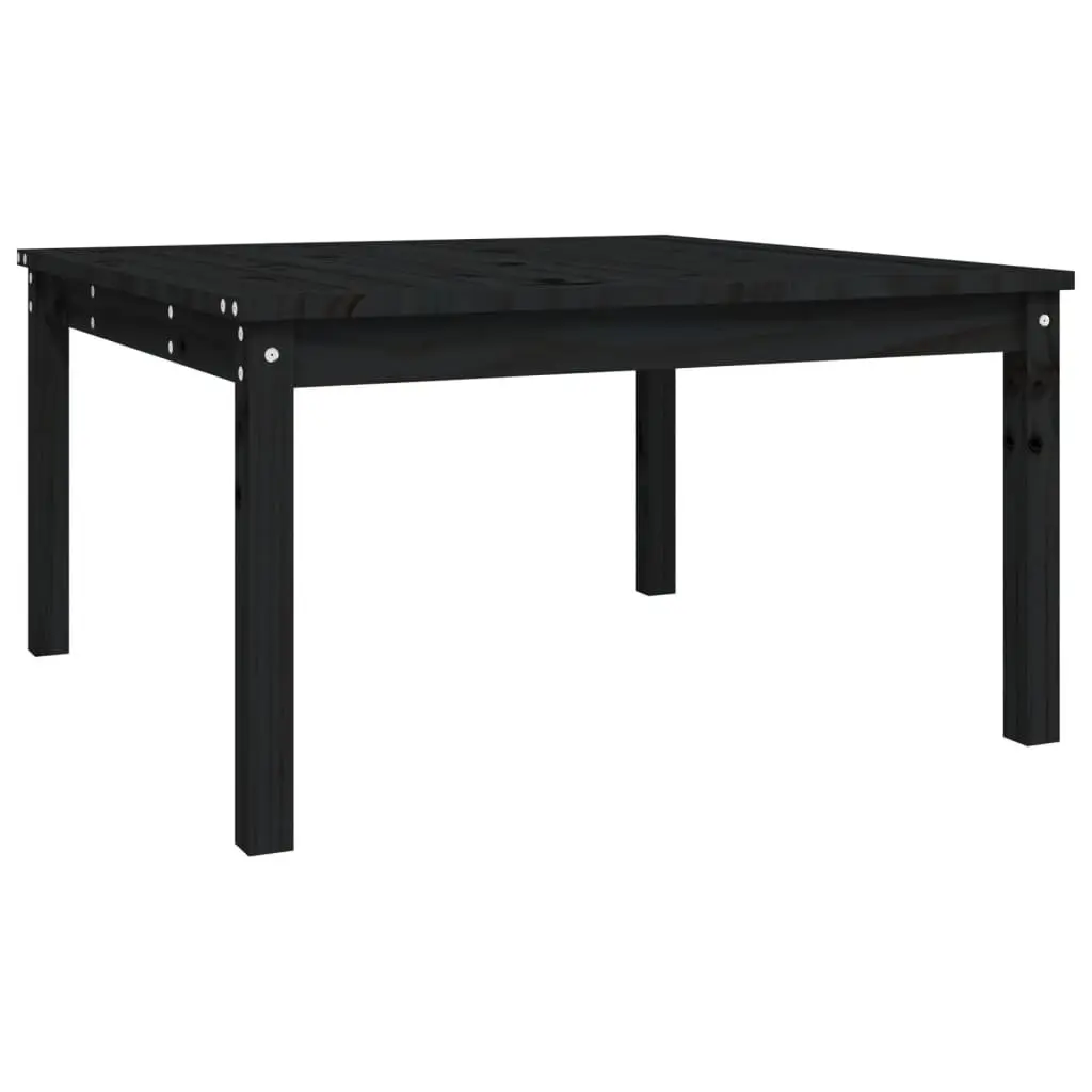 Garden Dining Table Black Solid Wood Pine 82.5x82.5x45cm Sturdy Frame