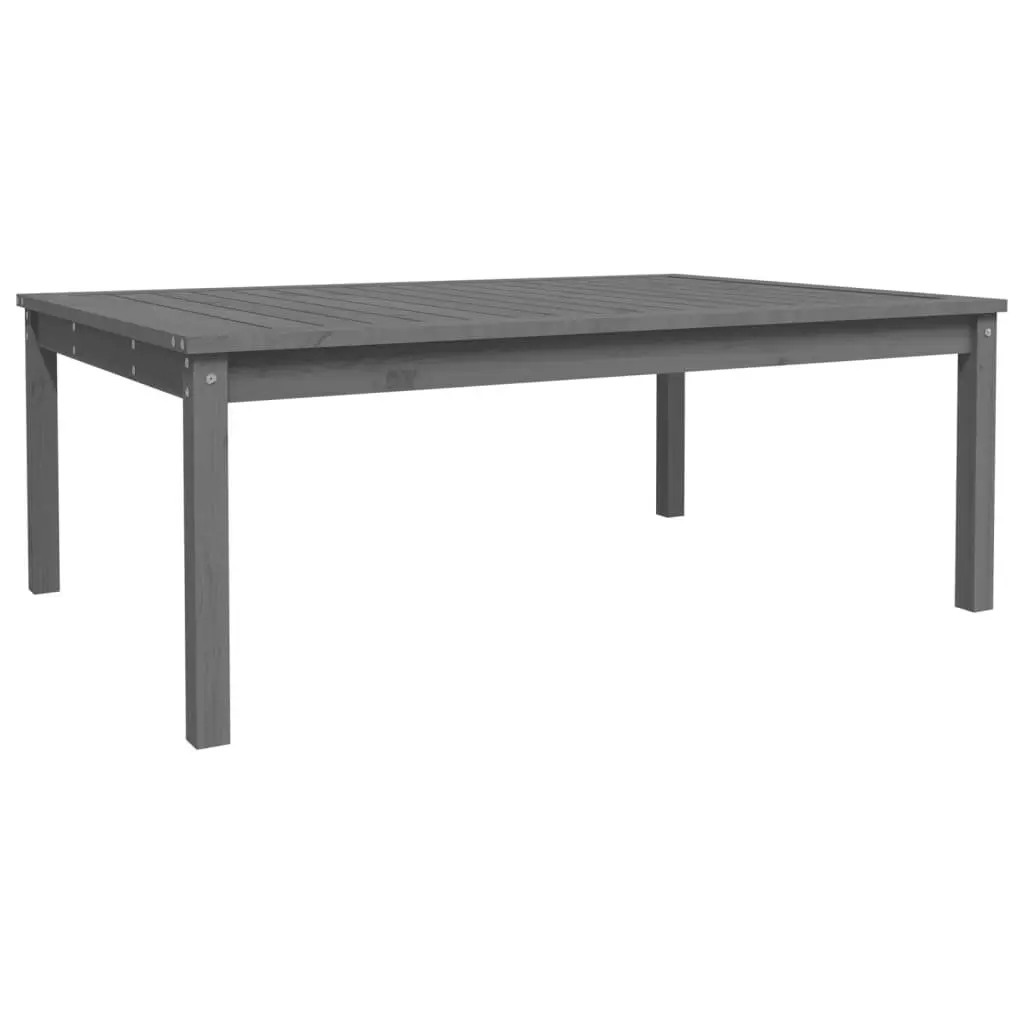 Grey Outdoor Dining Table Solid Pine 121x82.5x45cm