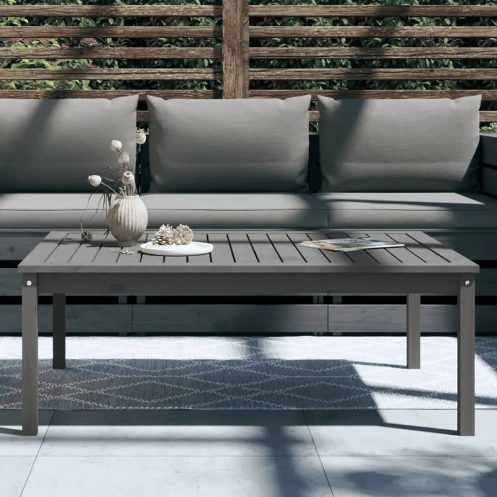 Grey Outdoor Dining Table Solid Pine 121x82.5x45cm