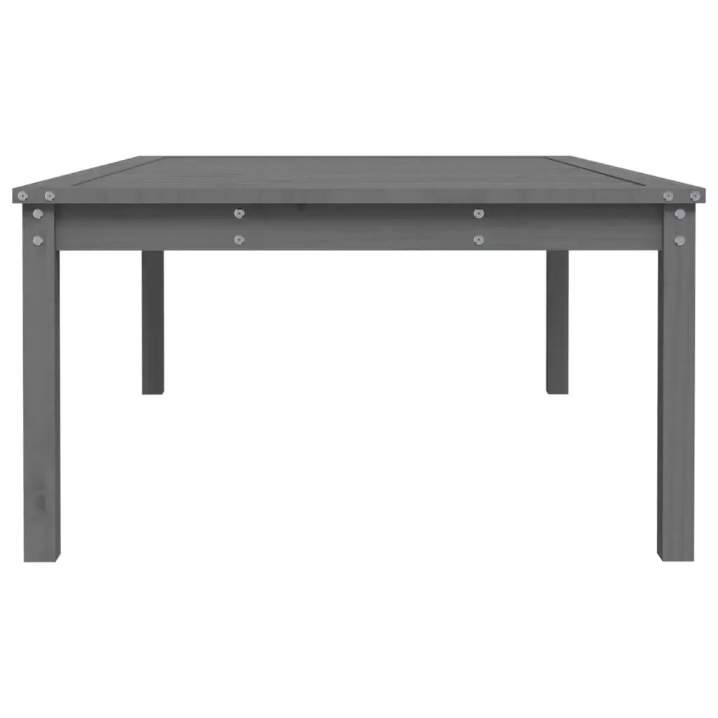 Grey Outdoor Dining Table Solid Pine 121x82.5x45cm