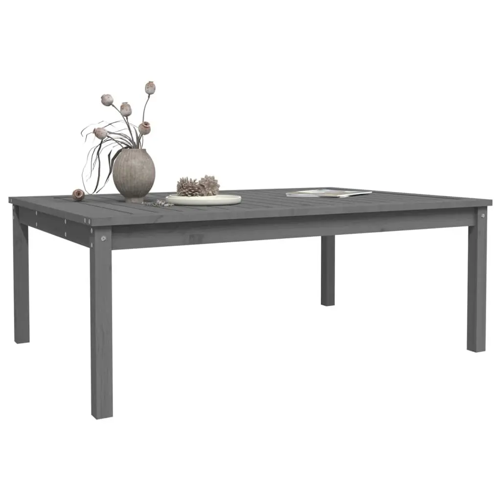 Grey Outdoor Dining Table Solid Pine 121x82.5x45cm