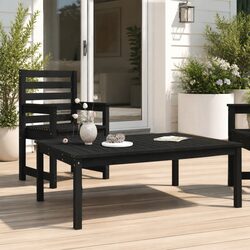 Concise Black Wooden Garden Table for Outdoor Fun