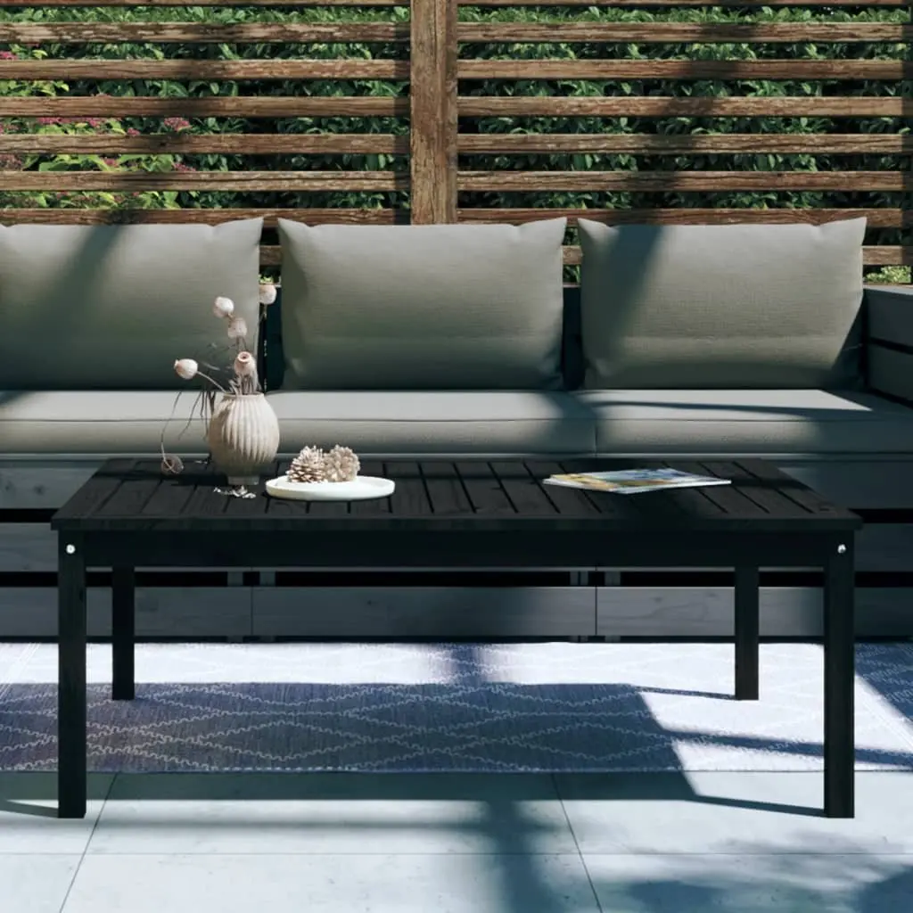 Garden Table Black Outdoor Furniture Wooden Patio Dining Lounge Desk