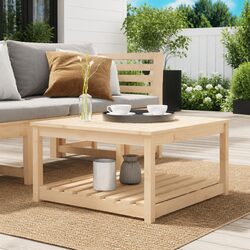 Outdoor Garden Table 82.5x82.5x45cm Solid Wood Pine Patio Dining Furniture