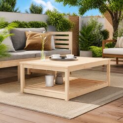 Solid Wood Garden Table: Simple and Effective