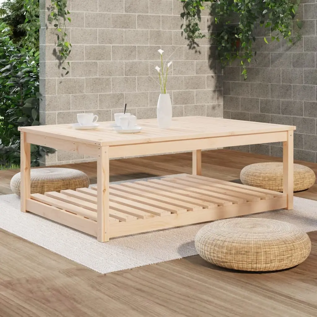 Garden Table Solid Wood Pine Outdoor Patio Furniture Brown Dining Desk with