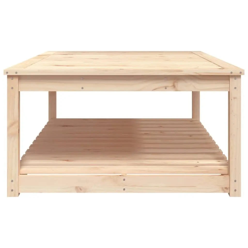 Garden Table Solid Wood Pine Outdoor Patio Furniture Brown Dining Desk with