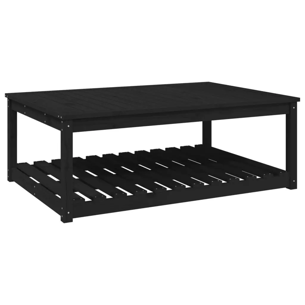 Garden Table Black 121x82.5x45cm Solid Wood Pine Patio Outdoor Furniture
