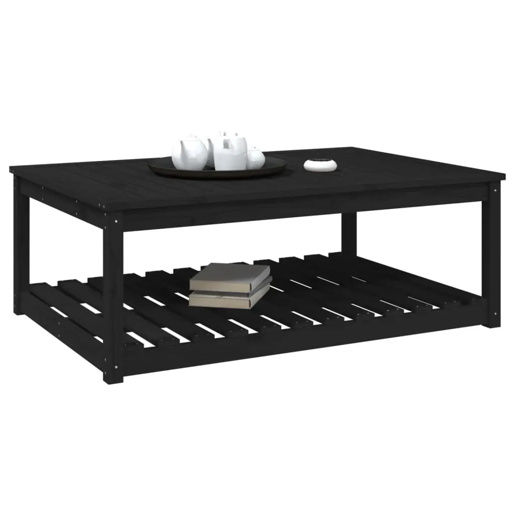 Garden Table Black 121x82.5x45cm Solid Wood Pine Patio Outdoor Furniture