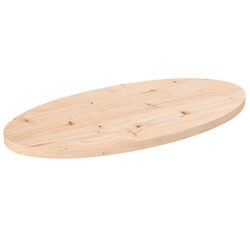 70x35cm Oval Table Top in Solid Pine Wood Brown