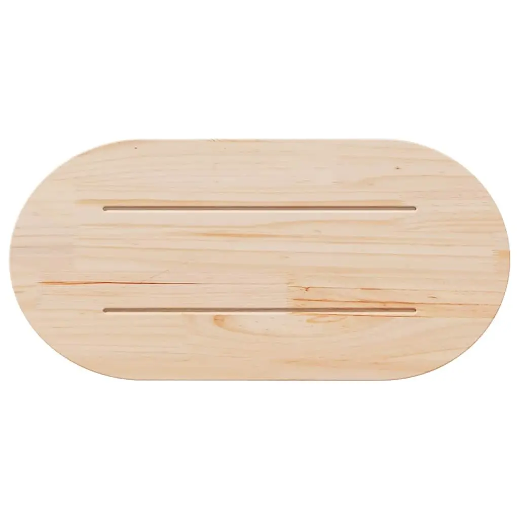 Solid Wood Pine Oval Table Top Brown 60x30x2.5 cm Untreated Surface