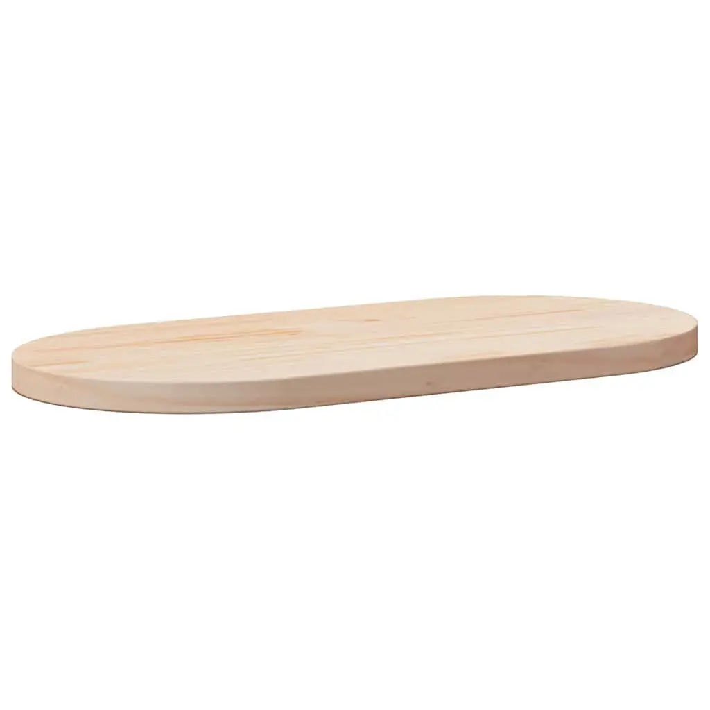 Solid Wood Pine Oval Table Top Brown 90x45x2.5cm Durable Untreated Natural Surface