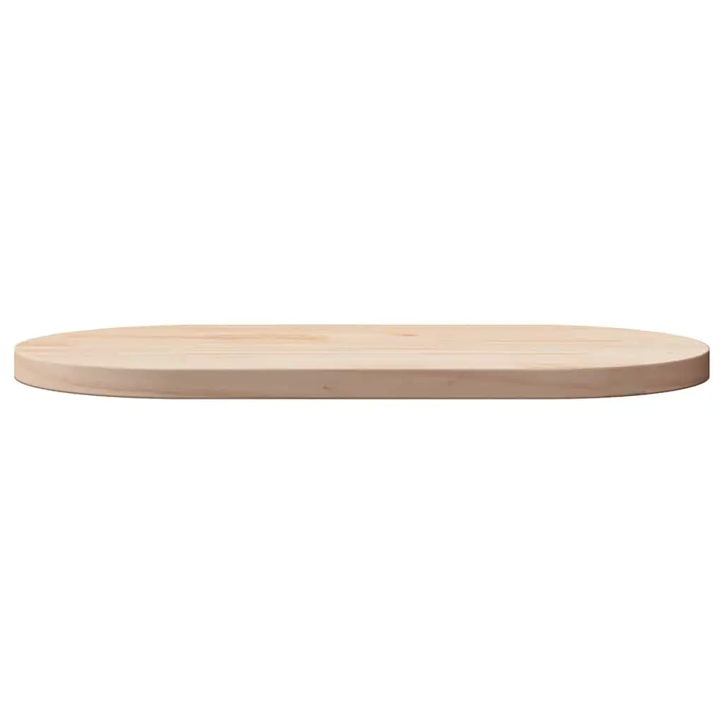 Solid Wood Pine Oval Table Top Brown 90x45x2.5cm Durable Untreated Natural Surface