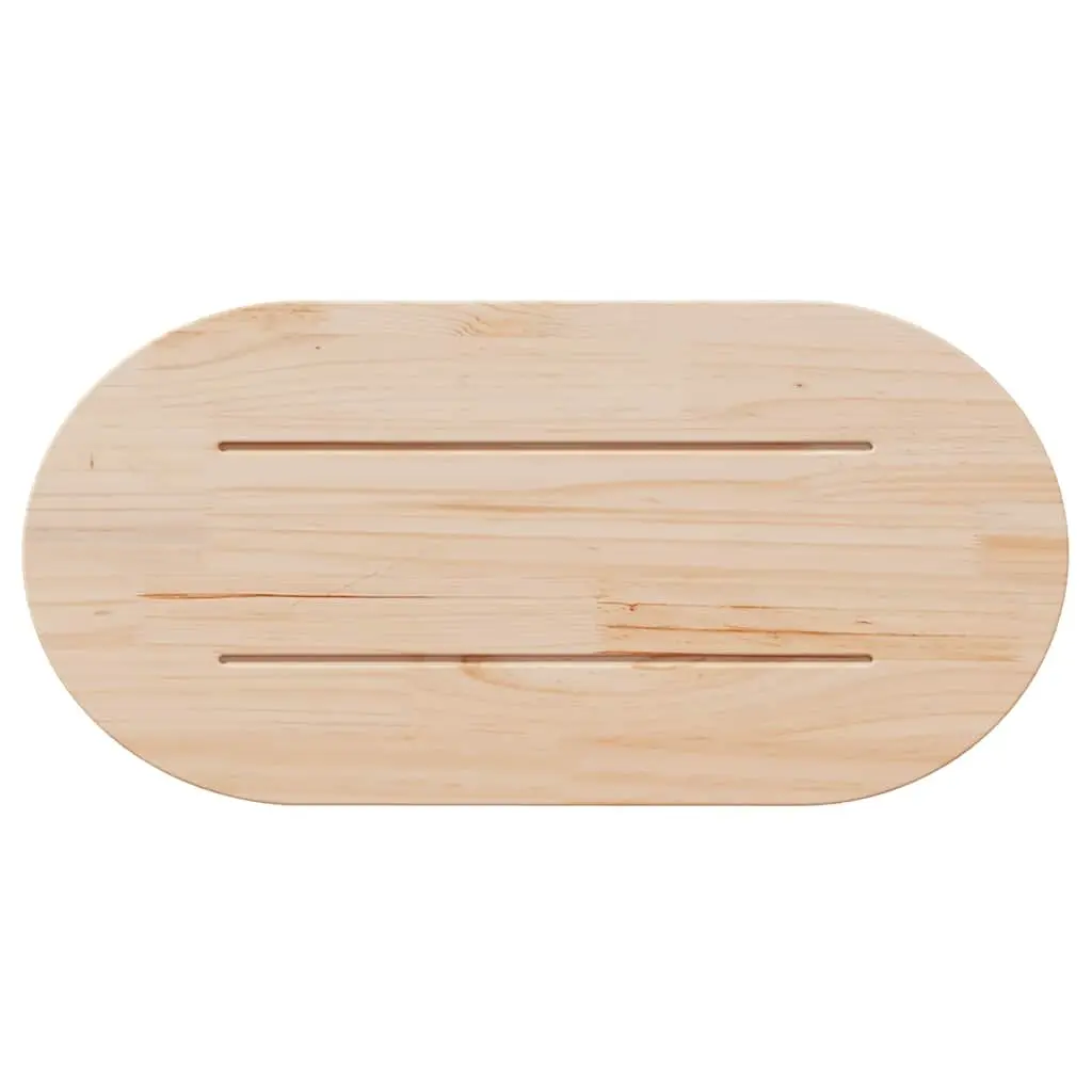 Solid Wood Pine Oval Table Top Brown 90x45x2.5cm Durable Untreated Natural Surface
