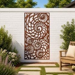 Garden Wall Decoration 105x55 cm Corten Steel Shell Design Outdoor Art