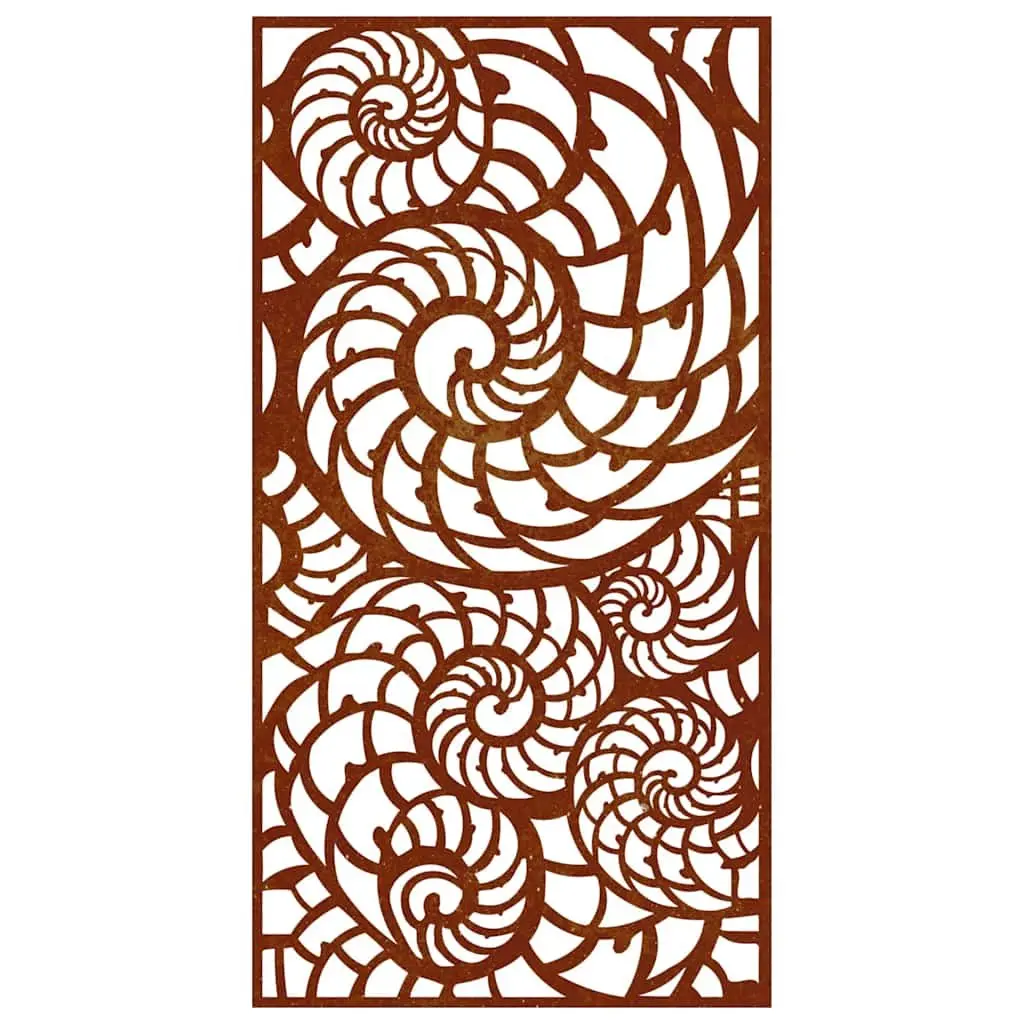 Garden Wall Decoration 105x55 cm Corten Steel Shell Design Outdoor Art
