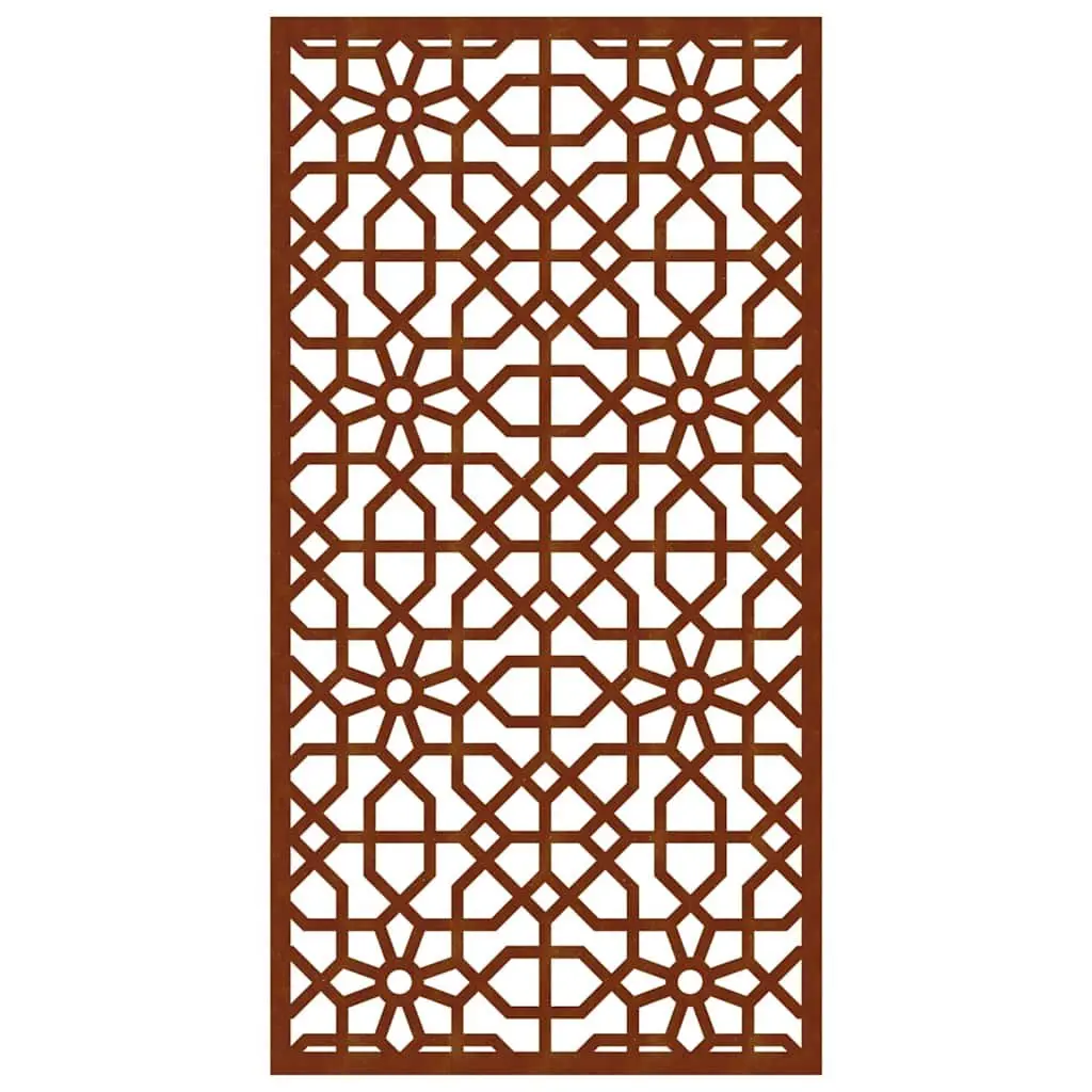 Garden Wall Decoration 105x55 cm Corten Steel Moorish Hollow Design Outdoor
