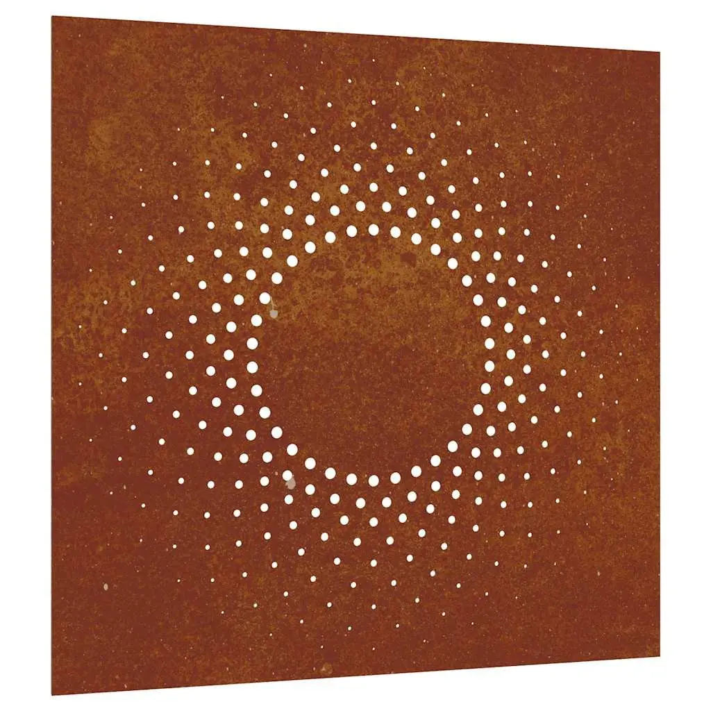 Garden Wall Art Decoration 55x55 cm Corten Steel Sun Design Outdoor Metal