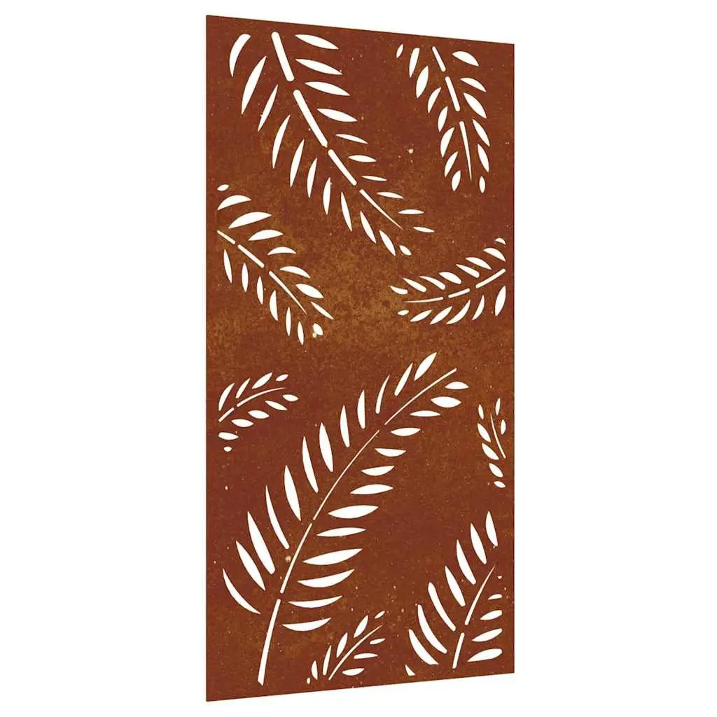 Garden Wall Art Decoration 105x55 cm Corten Steel Leaf Design Outdoor Metal