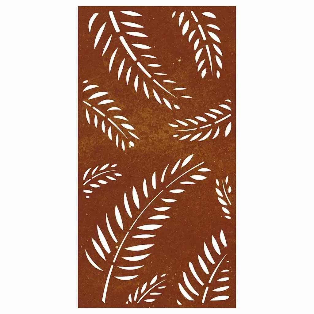 Garden Wall Art Decoration 105x55 cm Corten Steel Leaf Design Outdoor Metal