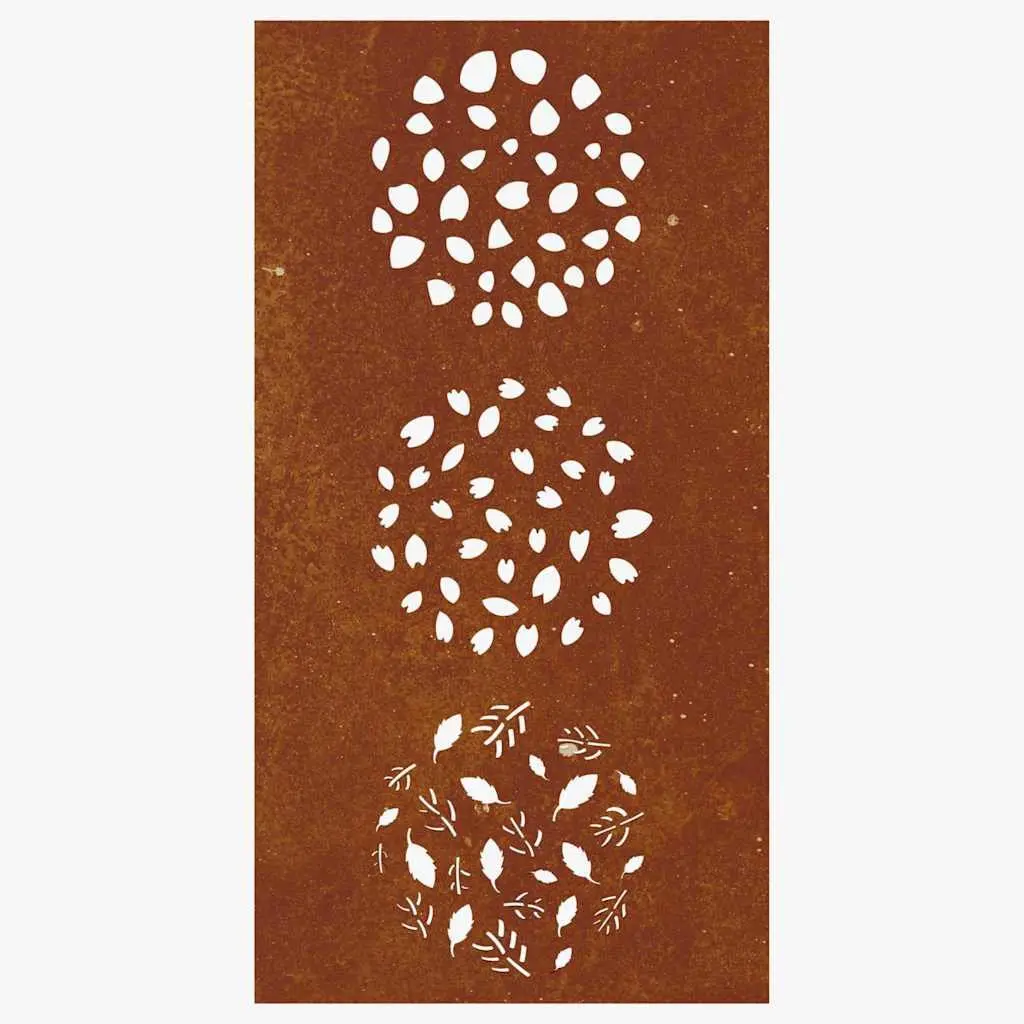 Garden Wall Decoration 105x55cm Corten Steel Leaf Design Outdoor Metal Art