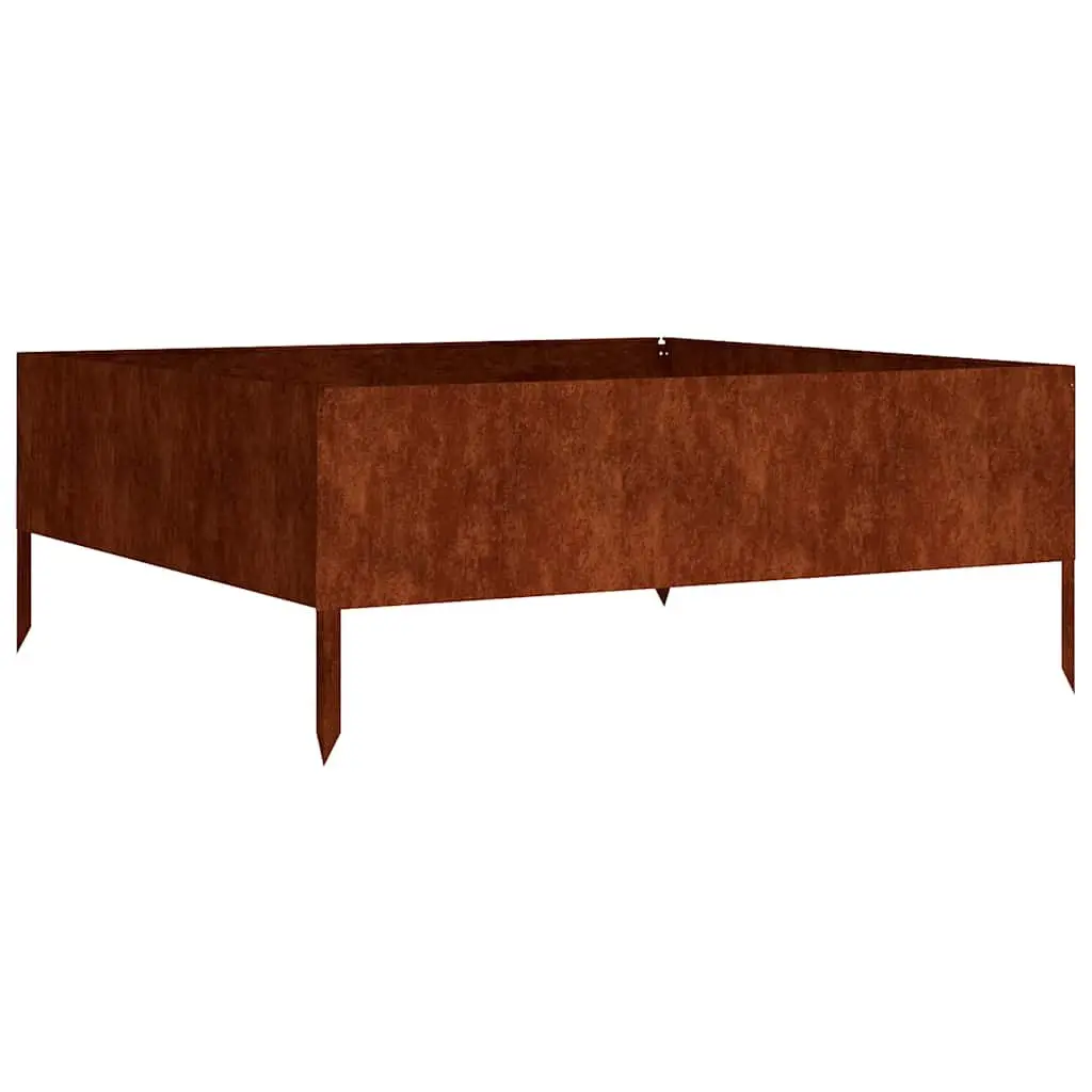 Garden Raised Bed Planter Brown 100x100x41 cm Corten Steel Open Bottom