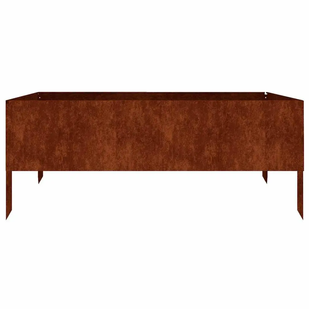Garden Raised Bed Planter Brown 100x100x41 cm Corten Steel Open Bottom