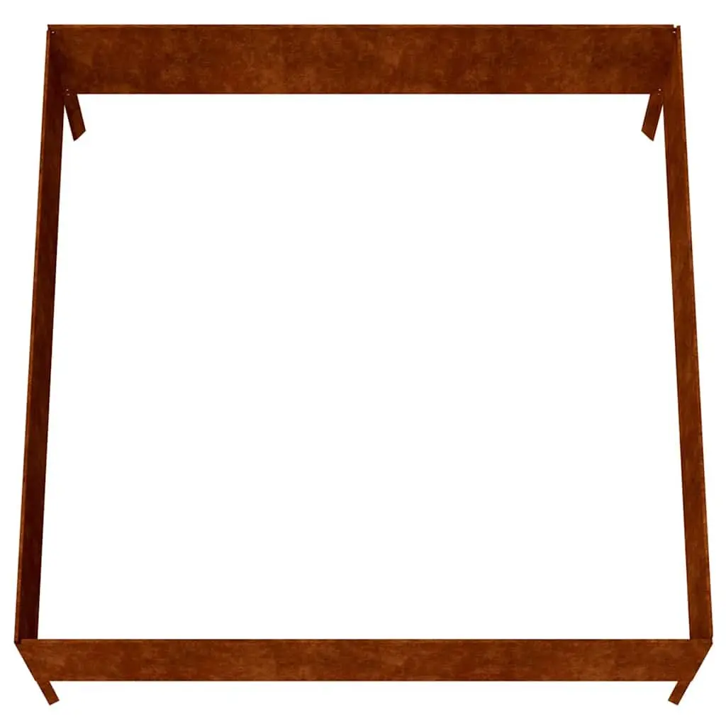 Garden Raised Bed Planter Brown 100x100x41 cm Corten Steel Open Bottom