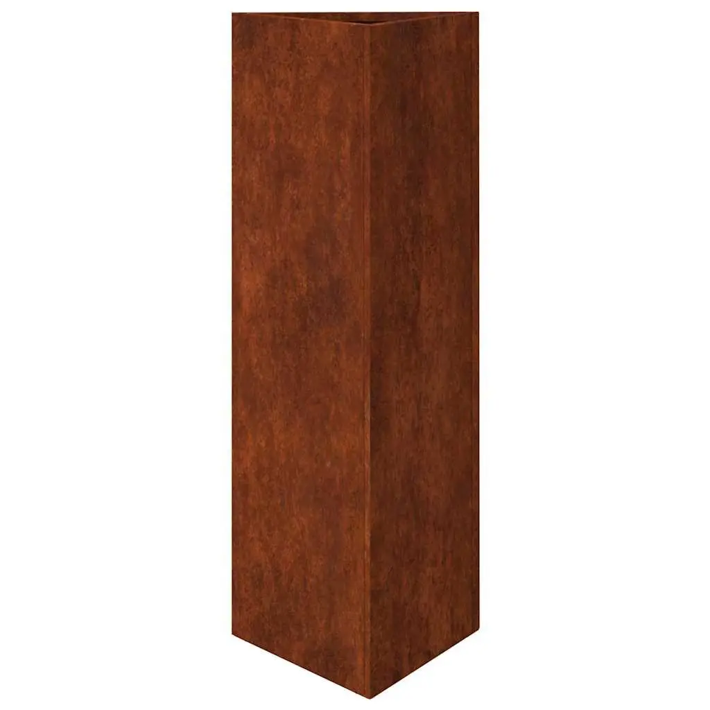 Garden Planter Box Brown 30x26x75cm Corten Steel Durable Outdoor Pot for Flowers Herbs