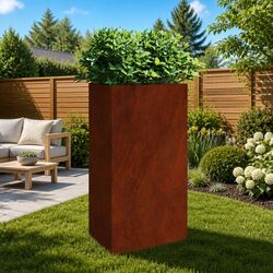 Corten Steel Garden Planter Box 50x43x75cm