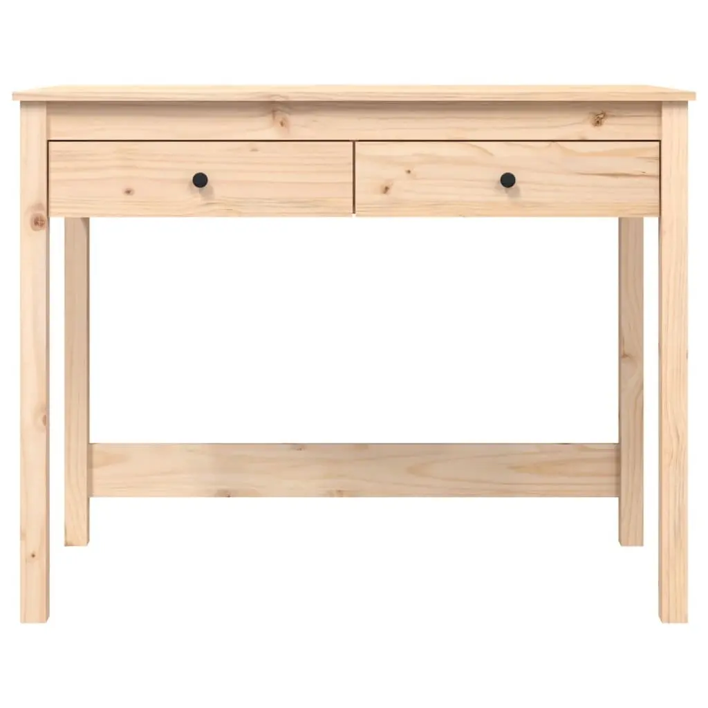 Solid Pine Wood Desk Brown 100x50x78 cm with 2 Drawers