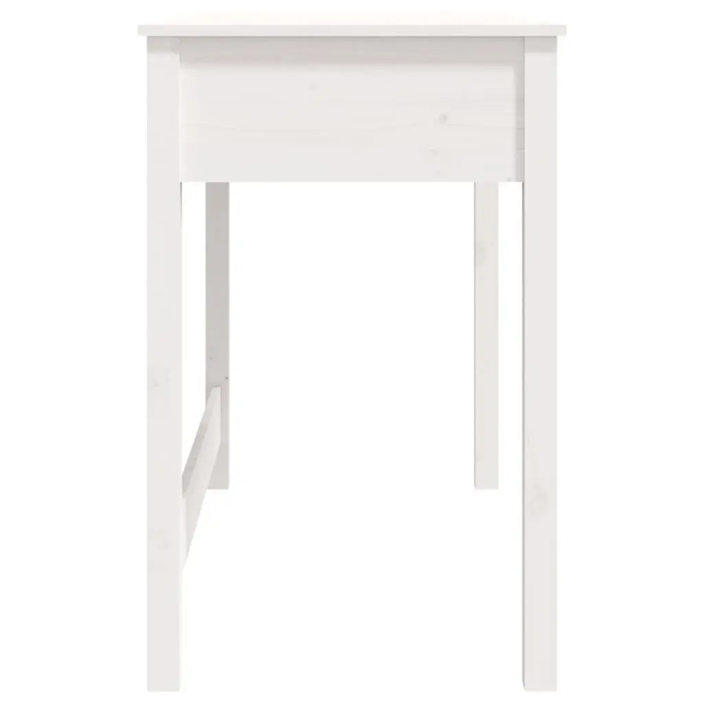 Solid Wood Desk White 100 x 50 x 78 cm with 2 Drawers for Office Study Computer Furniture