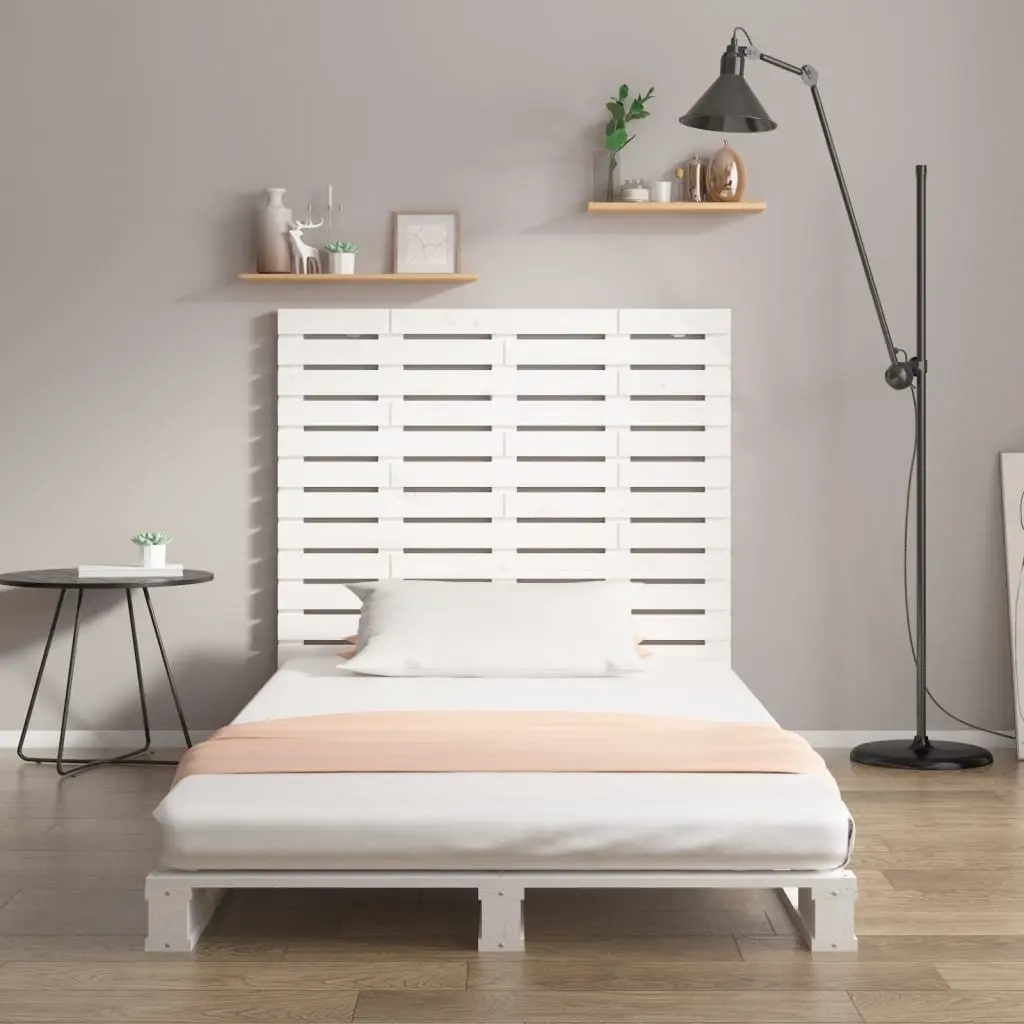 White Solid Pine Wood Headboard 96cm