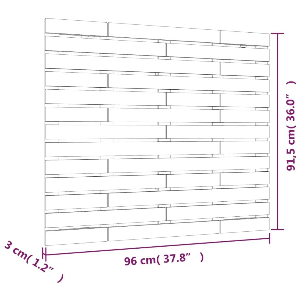White Solid Pine Wood Headboard 96cm
