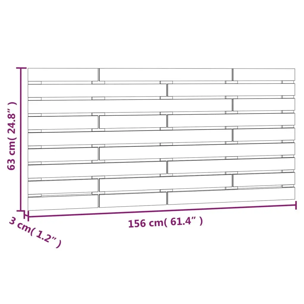 Wall Headboard 156 cm Solid Pine Wood Bedroom Bed Header Elegant Design