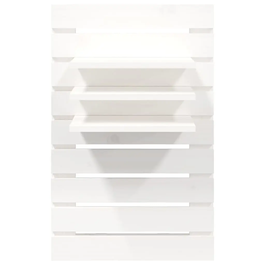 Wall-mounted Shelves 2 pcs White Solid Pine Wood for Bedroom Storage and Organisation