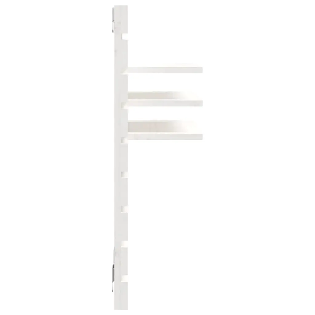 Wall-mounted Shelves 2 pcs White Solid Pine Wood for Bedroom Storage and Organisation