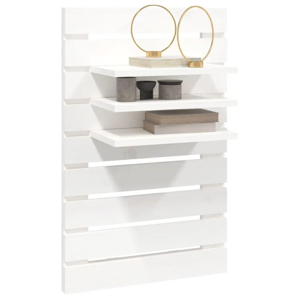 Wall-mounted Shelves 2 pcs White Solid Pine Wood for Bedroom Storage and Organisation
