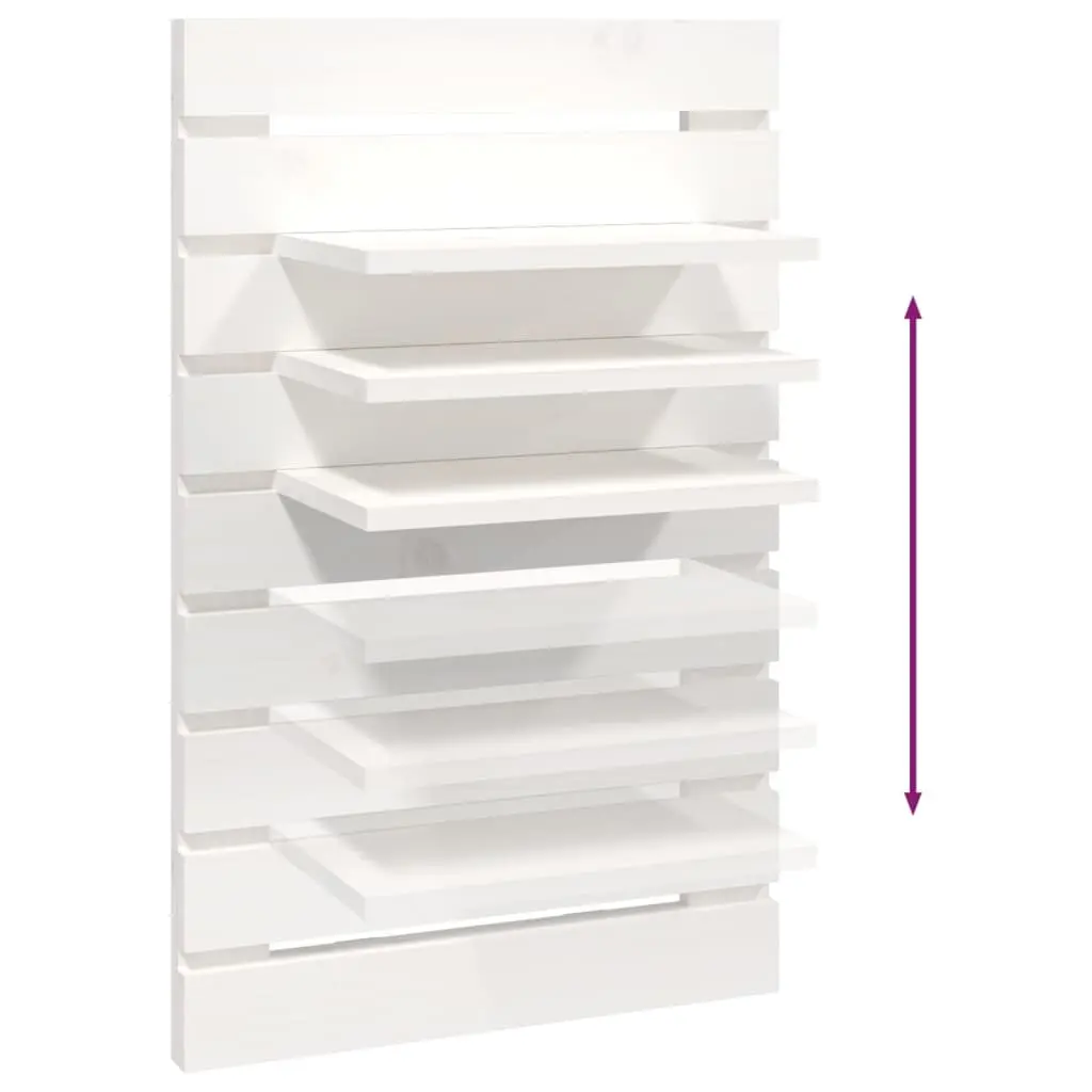 Wall-mounted Shelves 2 pcs White Solid Pine Wood for Bedroom Storage and Organisation