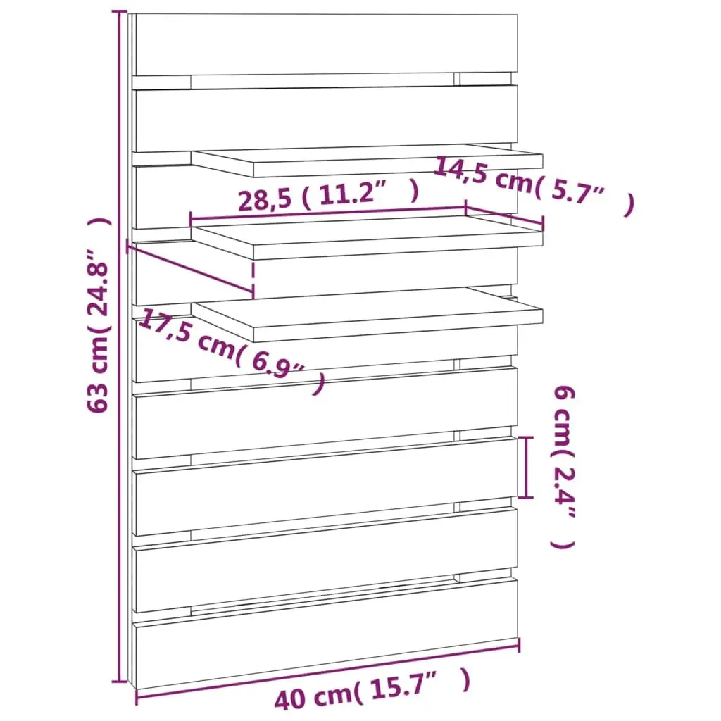 Wall-mounted Shelves 2 pcs White Solid Pine Wood for Bedroom Storage and Organisation