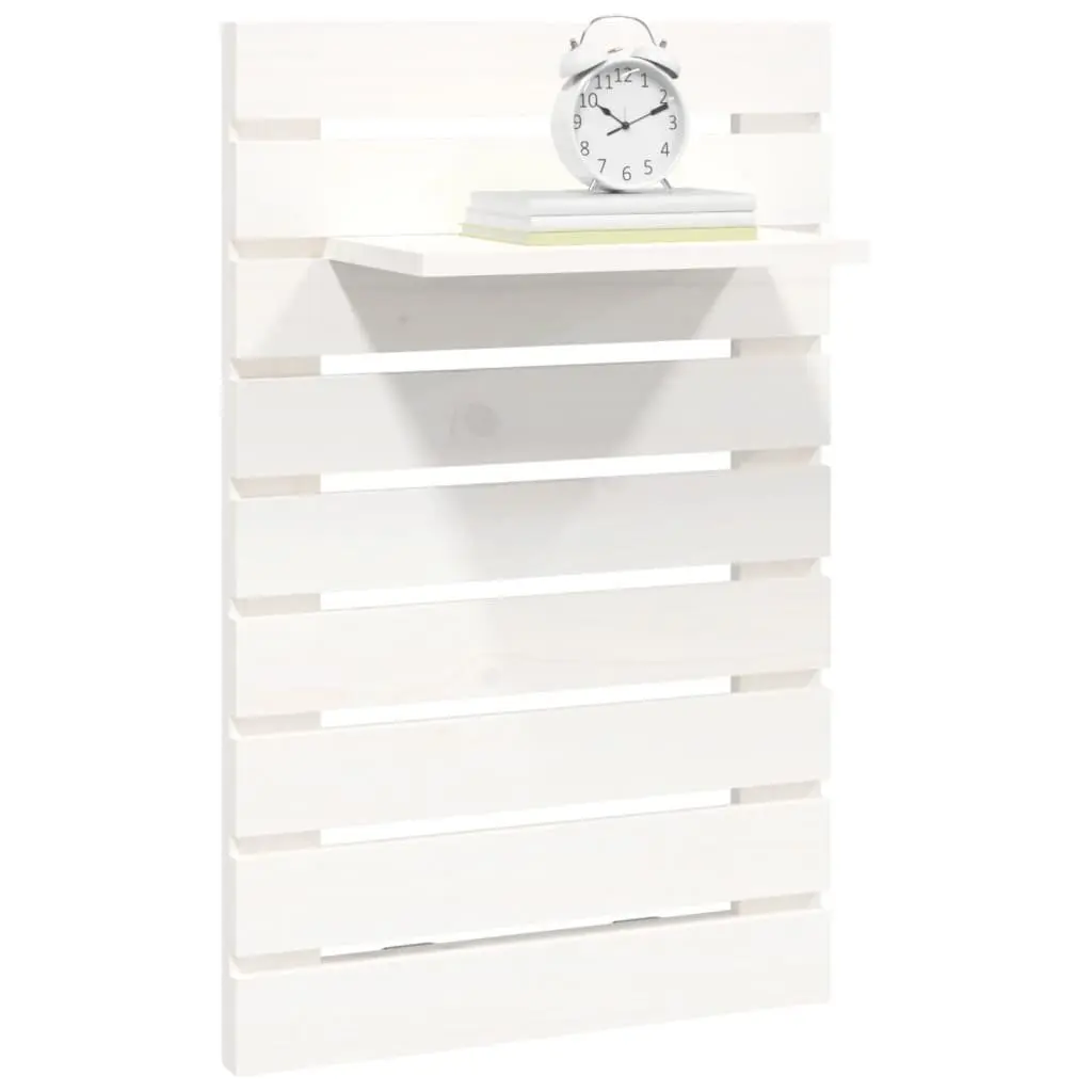 Wall-mounted Bedside Shelves 2 pcs White Solid Pine Wood Storage Display