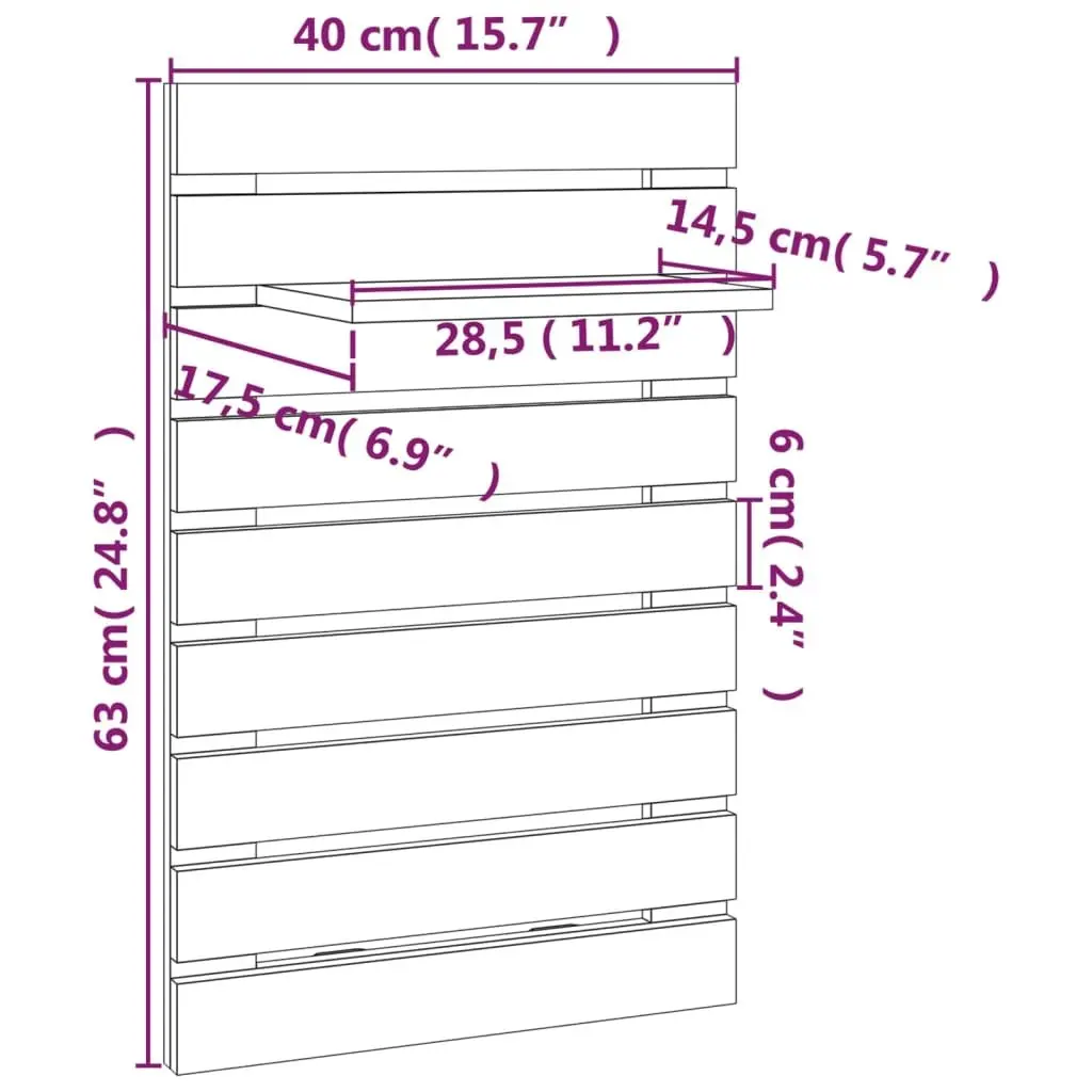 Wall-mounted Shelves Black Solid Pine Wood 2 Piece Bedroom Storage Display